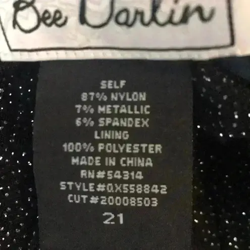 Bee Darlin PLUS SZ JR SZ 21 BLACK GLITTER DRESS. GREAT FOR FORMAL PARTY PROM