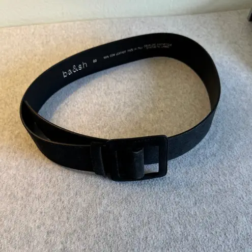 Ba&sh NWT Betty Suede Square Buckle Belt in Black Size 85 (29in)