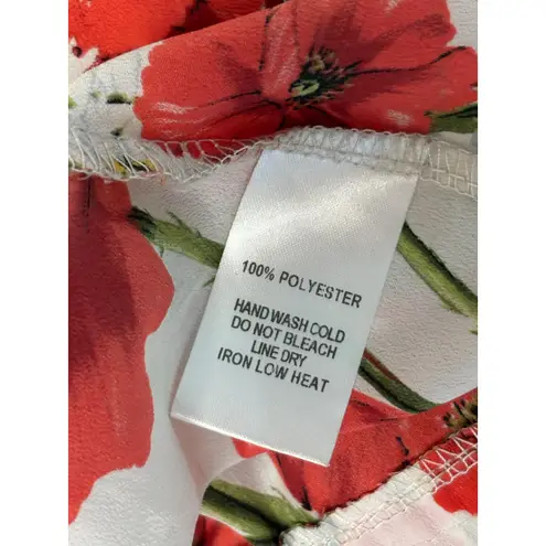 Lulu's Adjustable White Halter Blouse Poppy Floral MEDIUM Cottagecore Feminine