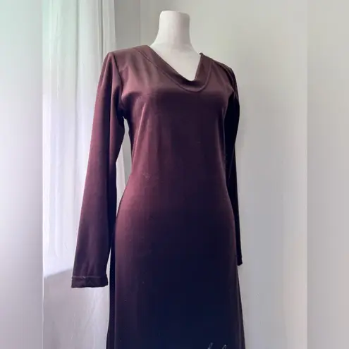 Vintage Y2K Bodywear of California Dark Brown Dragonfly Embroidered Maxi Dress Size XS