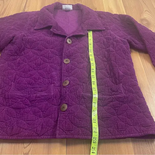 Eucalyptus Guatemalan Handmade Quilted Jacket Pea Coat 100% Cotton Purple XS