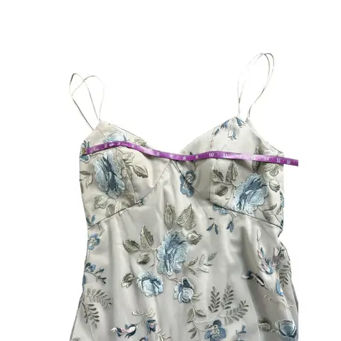 Jenny Yoo Juliana Enchanted Floral Embroidery Blue Agate Dress Formal Gown Sz 8