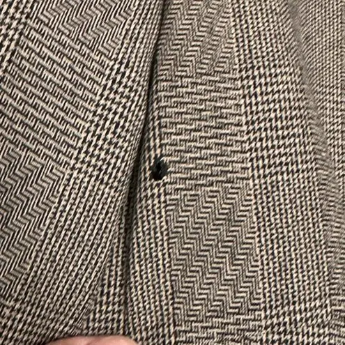 Vintage Herve Bernard Wool With Leather Trim Suit Set Brown Size 8