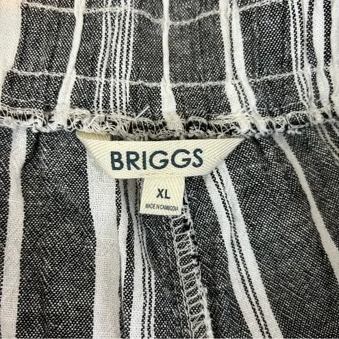 Briggs New York NWT Briggs Grey/White Linen Blend Striped Drawstring Waist Pants Size XL