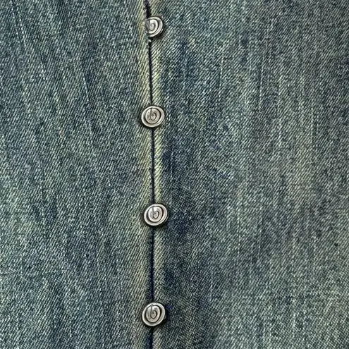 L.A. Blues Vintage 90s Y2K coastal cowgirl suede detail wide frayed cuffs studded jeans 8