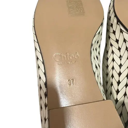Chloé NEW NIB Chloe C Lasered Woven Leather Loafers In White