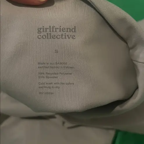 Girlfriend Collective High-Waisted Gray/ Sage Green Athletic Shorts size Small