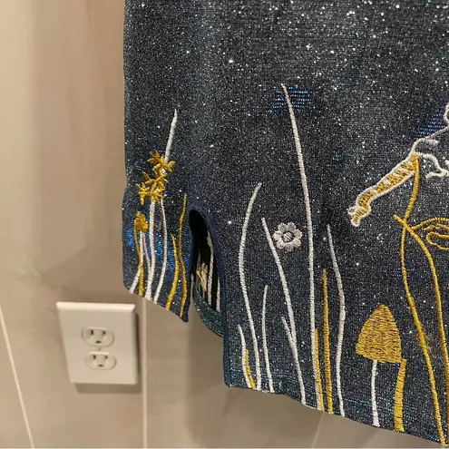 Source Unknown Cute sparkly glitter celestial fairy sun blue moon mushroom mini bodycon dress - Image 8