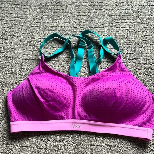 VSX Women's Padded Sports Exercise Bra with Racerback Adjustable Straps 36C Pink Size undefined - Image 1