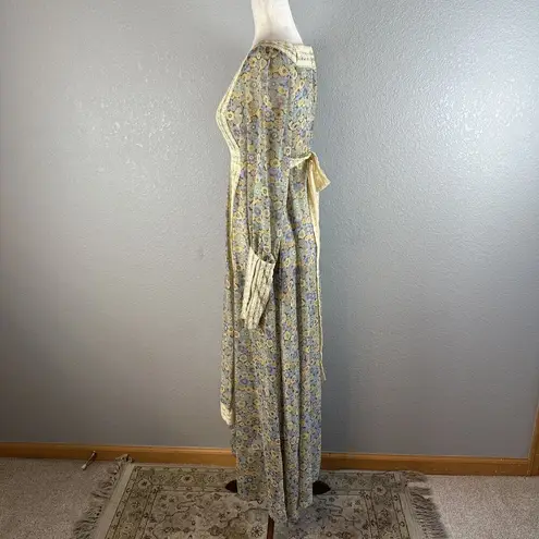 Gunne Sax Black Label Vintage Floral Cottage Prairie Dress Size 9 S Long Sleeve