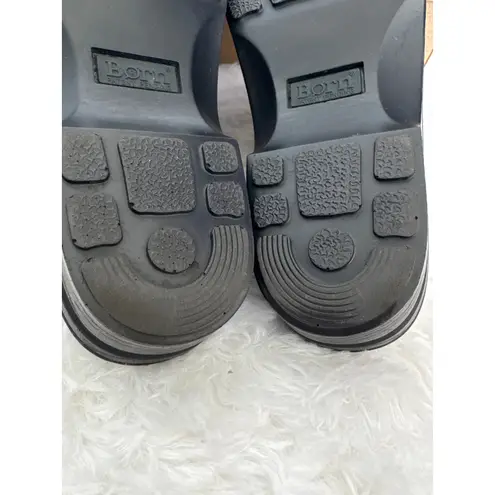 Born Mount II Black Leather Platform Clogs Size 9 Comfort Slip