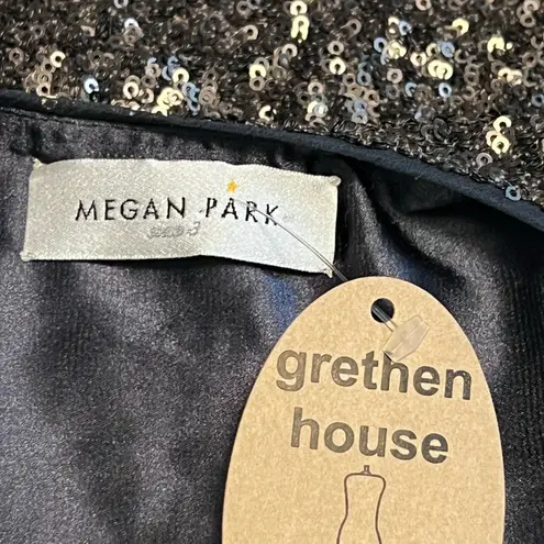 NWT Megan Park Brown/Black Sequined Top Size 3 (US 10) Holiday $585 Brown