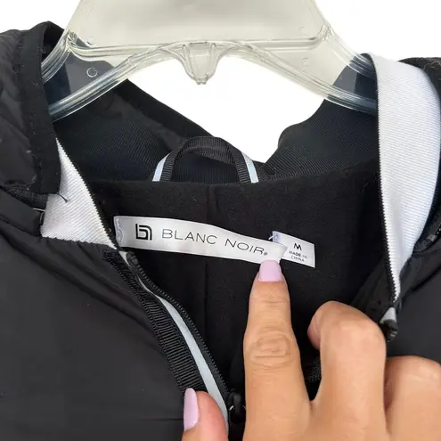 Blanc Noir Black Reflective Inset Featherweight Parka Winter Jacket Sz M Size M
