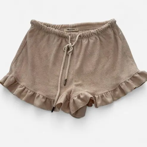 Mikey & Joey Cream Terry Ruffle Shorts – Soft Girl Lounge Aesthetic (Size S)
