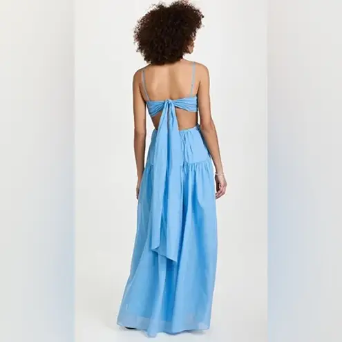 Rebecca Taylor Wrap Back Maxi Dress in Azul Blue, Size 16 New w/Tag Retail $525