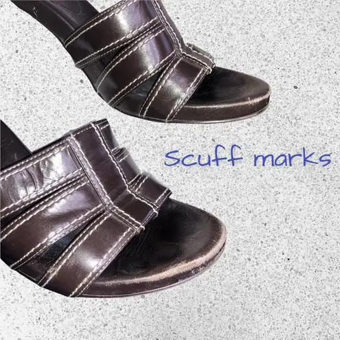 Franco Fortini Brown Laurie Strappy Block Heel Sandals