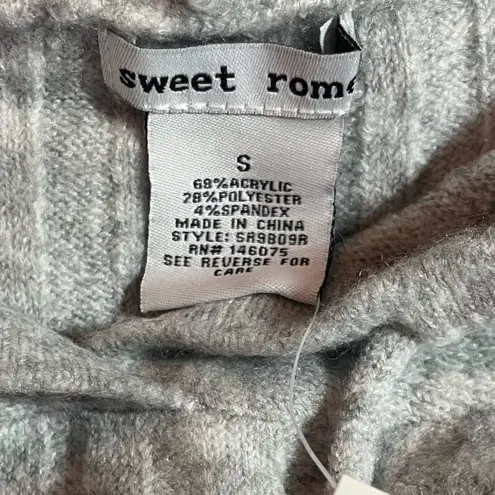 Sweet Romeo Hoodie Women Small Knit Top Adjustable Long Sleeve Ribbed Pullover