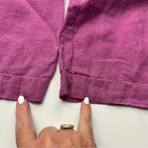 Nation Ltd 100% Linen Pink Pants Women Size Small Coastal Pull-on Pockets *FLAW