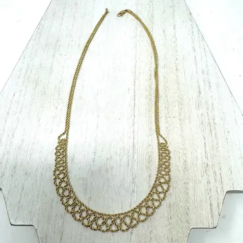 Twisted 14K solid yellow gold  mesh rope necklace, 5.4g