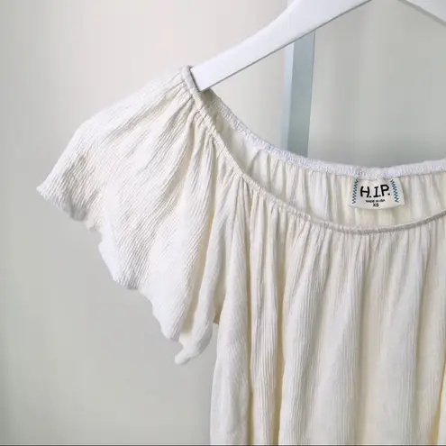 H.I.P. Juniors Cream Off the Shoulder Top XS