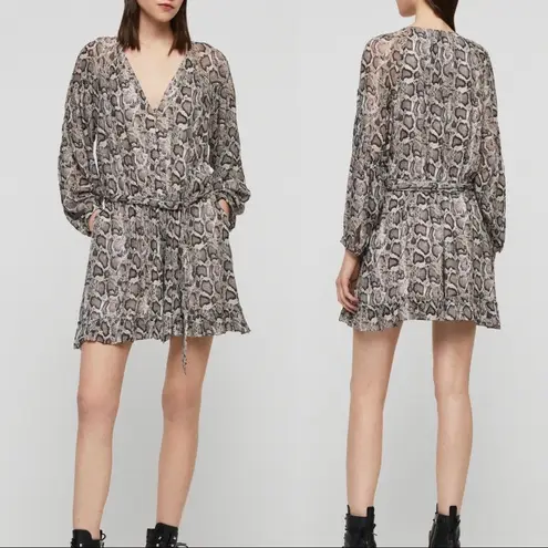 ALLSAINTS NEW Kaylee Misra Snake Skin Playsuit 6