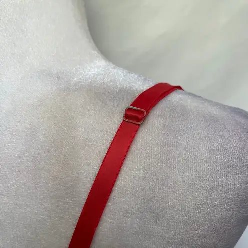 Vtg Kayser Full Slip Dress Sz 38 Bust Lace Coquette Babydoll USA 60s Y2K Pinup Red Size L