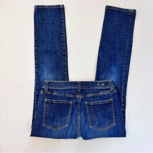 CAbi  Womens Solid Blue Denim 5 Pocket High Straight Cut Jeans Size 6 Vintage