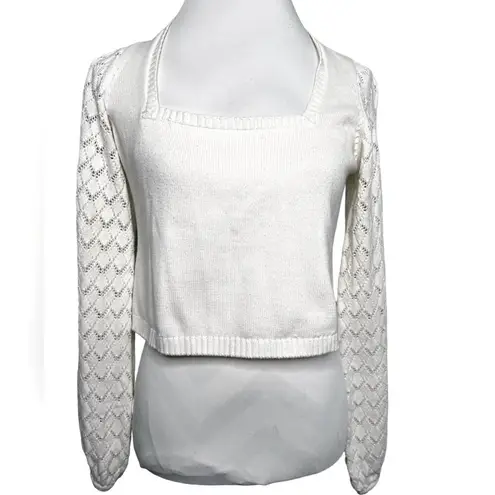 Show Me Your Mumu  White Cropped Sweater Size XS