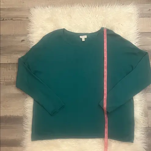 Garnet Hill silk cotton lightweight sweater rolled hem M