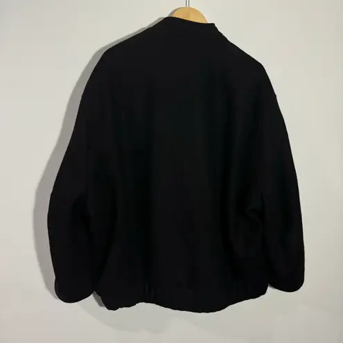 ZARA NWT  Black Wool Blend Oversized Bomber Jacket Size Small