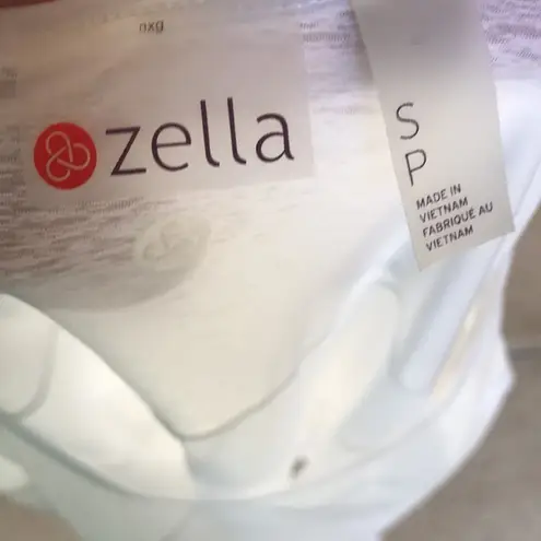 Zella  White Cold Shoulder Sheer Long Sleeve Athletic Top Women's Size Small