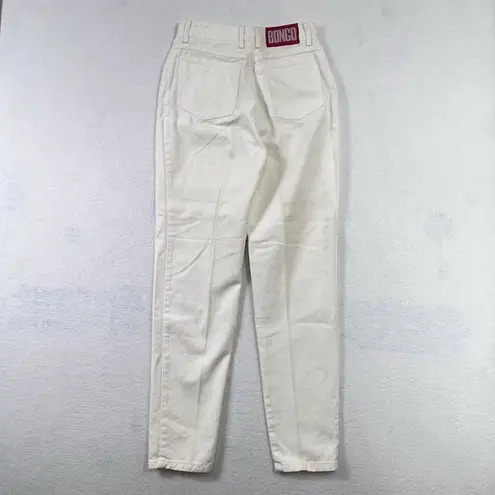 Bongo Vtg  By Gene Montesano High Waist Tapered Mom Jeans White 26x29 USA Y2K