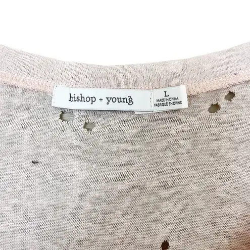 Bishop and Young Red NWT Jamie Muscle Tee Tank Distressed Scoop Neck Pink Size L