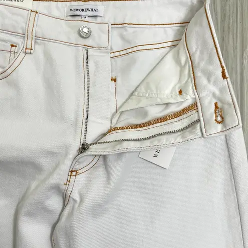 We Wore What Women's Icon White Distressed Straight Leg Jean Size 28