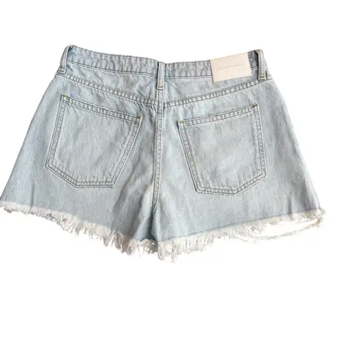 Jonathan Simkhai 28 Leo High Rise Denim Shorts Mykonos Light Wash Organic Cotton Blue