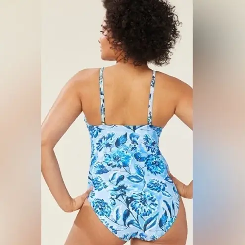 ANDIE  Swim The Baia One Piece Underwire Swimsuit in Blue Floral Size Small