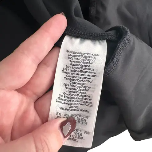 Donna Karan A-Line Zippered Knee Length Dress Black Large