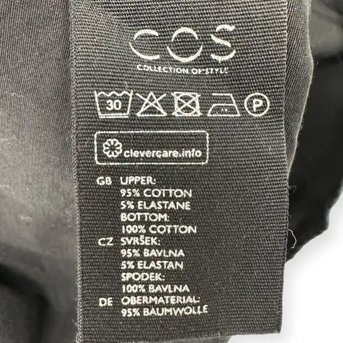 COS | Small | Minimalist Designer Black Cotton Sleeveless Oversized Midi Dress