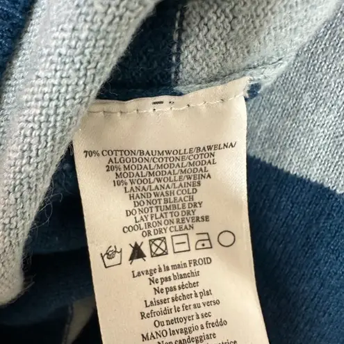 Burton Blue Stripe Wool Blend V Neck Sweater Women's Size Small