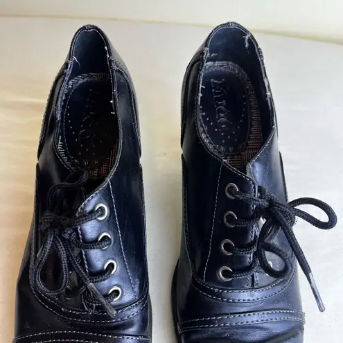 Mudd Vintage Y2K Black Oxford Chunky Heels Faux Leather Lace Up Boho Goth 6.5