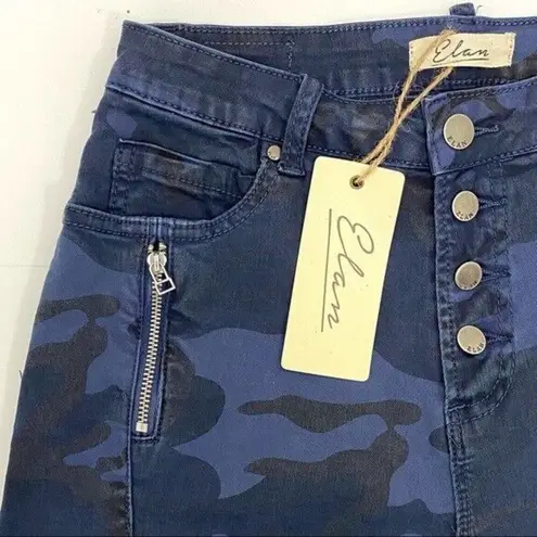 Elan Skinny Jeans Pants Camo Jayme Button Fly Blue High Rise Women's Size S NEW