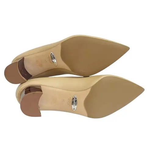 Sarah Flint New Perfect Emma Block Heel Pumps Sand Calf Size 10 Leather Tan