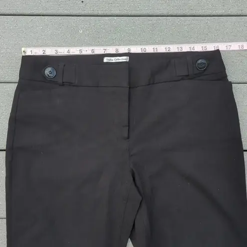 Dalia Collection Pinstripe Flare Dress Pants wiih Button Detail on Waist Black Size 10