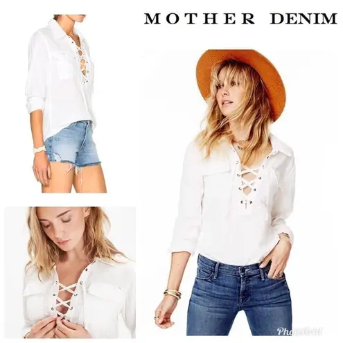 Mother lace up Frenchie. NWT White Size XS