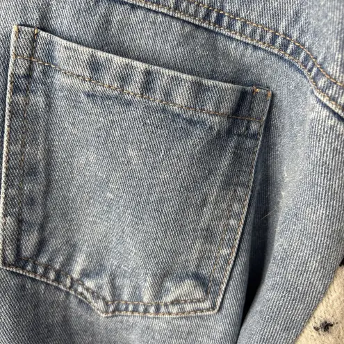 Wax Jean Nora Madisonā Jean Jacket Women's Oversized Denim Sherpa Knit Sleeves Boho XL