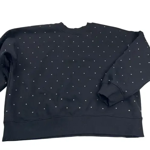 Bailey44 Bailey/44 BlCk Crystal Rhinestone Studded Sweatshirt Dace Cheer Mom Size L