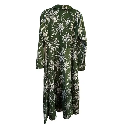 Truly 4 You Women's S Green Palm Leaf Print Midi Dress Summer Casual