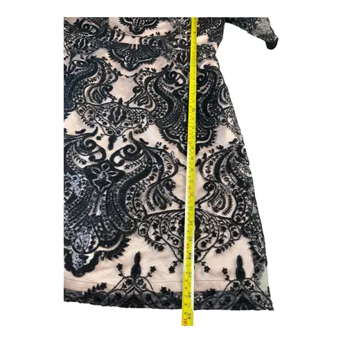 Tahari Arthur S. Levine Black Lace Dress Cocktail Party Evening Sheath Size 14