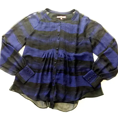 Catherine Malandrino Pleated Button Blouse Top sz M