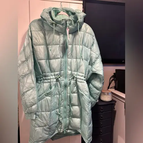 NWT Free People Movement Patricia Packable Puffer In Misty Green Blue
